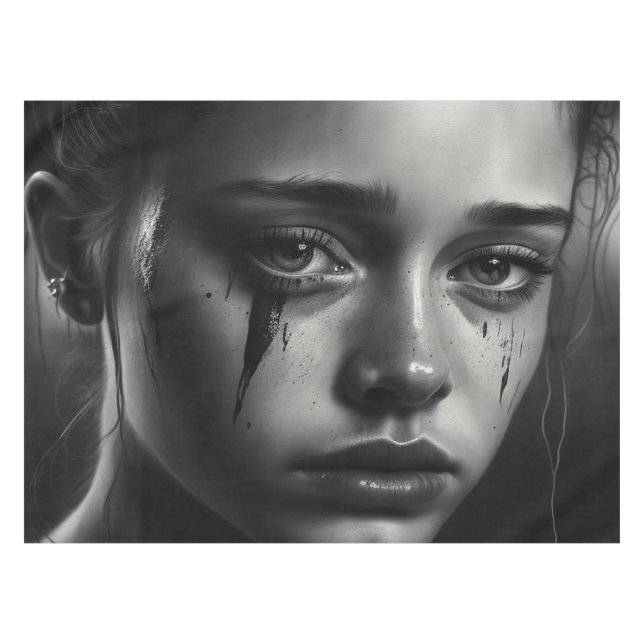Toalha De Mesa Girl with tears (Frente (Horizontal))