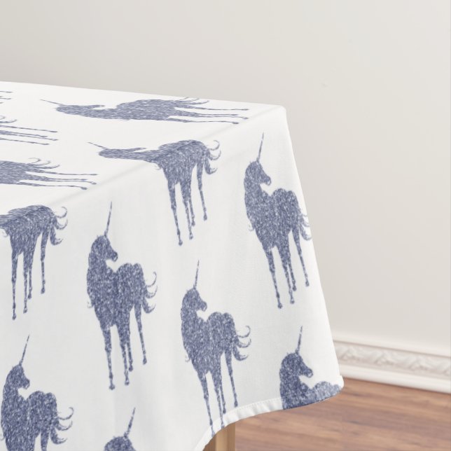 Toalha De Mesa Glitter de Unicórnio Roxo (Posição Original)