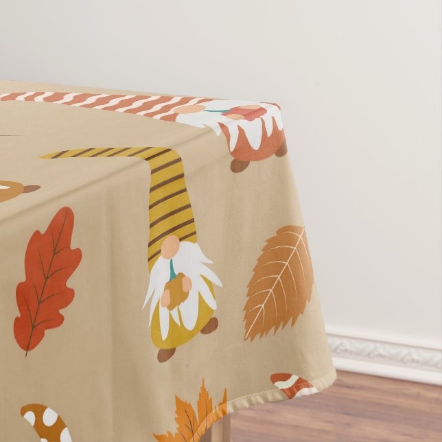 Toalha De Mesa Gnomos de Ação de Graças com Folhas de outono (Posição Original)