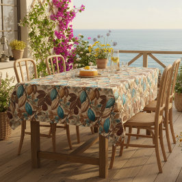 Toalha De Mesa Gold Brown Turquoise Cacao Pattern