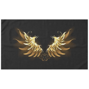 Toalha De Mesa Golden Angel Wings on Black background