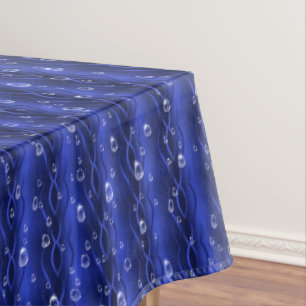Toalha De Mesa Gotas de chuva em metal azul