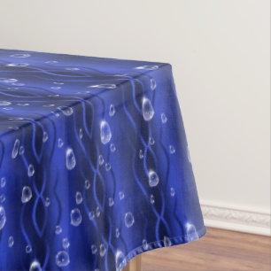 Toalha De Mesa Gotas de chuva em metal azul
