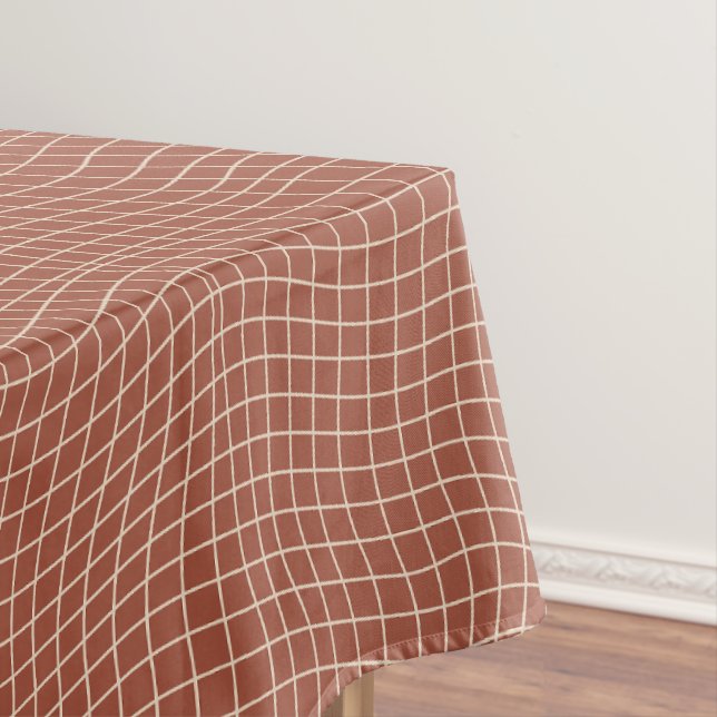 Toalha De Mesa Grade Moderna Distorcida | Geométrico Fluido Minim (Posição Original)