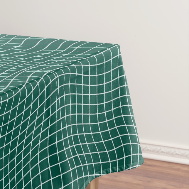 Toalha De Mesa Grade Moderna Distorcida | Geométrico Fluido Minim (Posição Original)