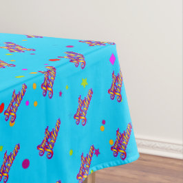 Toalha De Mesa Gradiente Decorativo Estilizado Sweet 16 em Azul