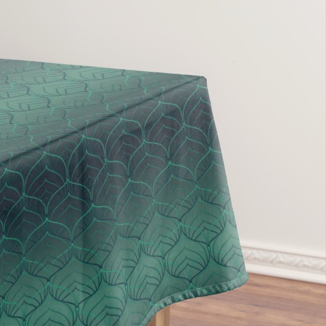 Toalha De Mesa Gradiente verde em estilo art déco. (Posição Original)