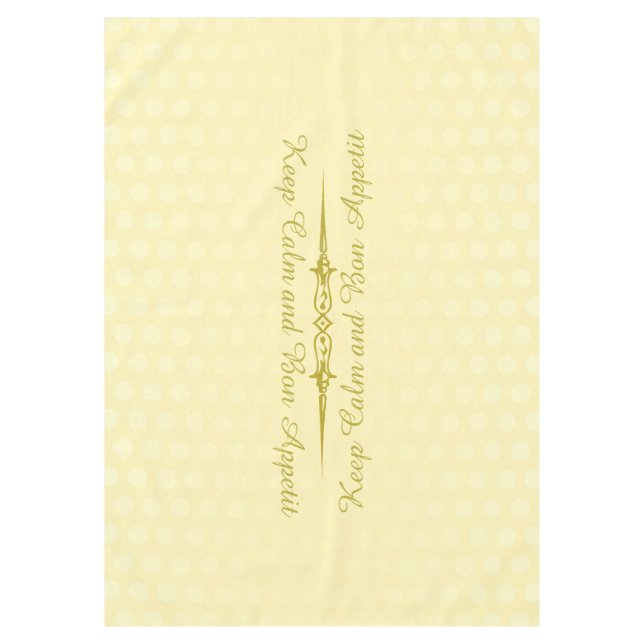 Toalha De Mesa Gradientes do Bolinhas amarelo claro + texto (Frente)