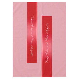 Toalha De Mesa Gradientes Limite Deco Vermelho de Faixa + texto