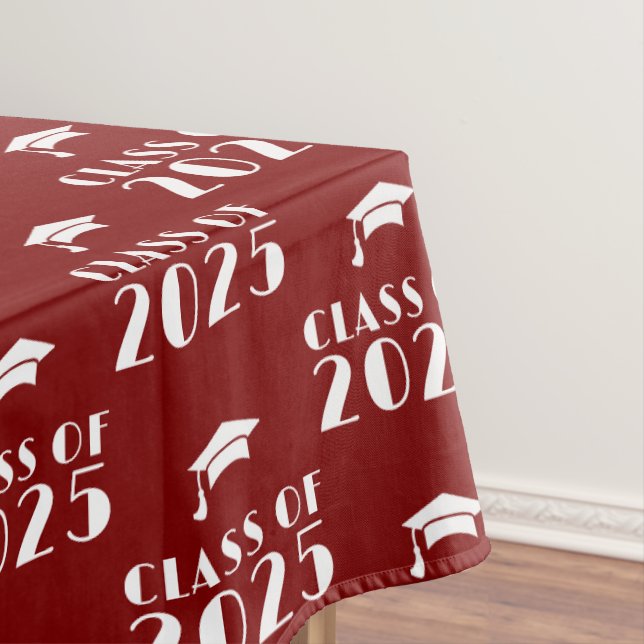 Toalha De Mesa Graduação de Ano Personalizado Maroon e White (Posição Original)