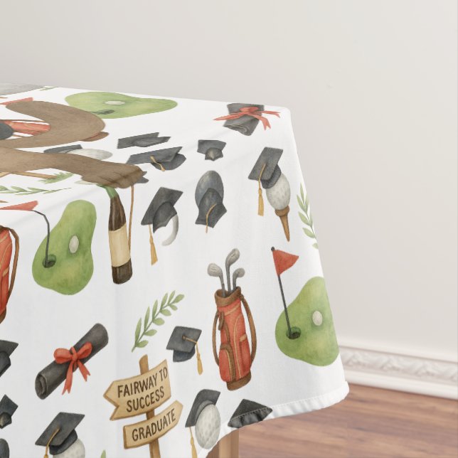 Toalha De Mesa Graduação de Golfe temida para Golfista Gato (Posição Original)