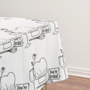 Toalha De Mesa Gráfico branco preto moderno Você é um padrão conv
