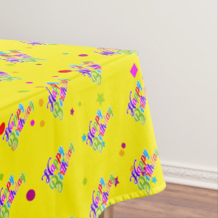 Toalha De Mesa Gráfico de aniversário feliz com várias cores e