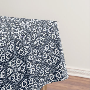 Toalha De Mesa Gráfico de Traceração Turca Azul Vintage