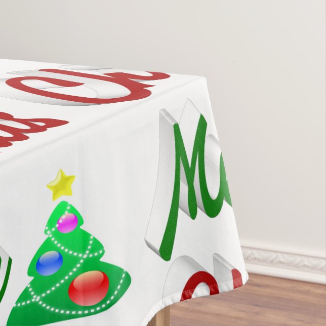 Toalha De Mesa Gráfico verde da Árvore Feliz de Natal (Posição Original)