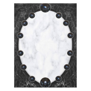 Toalha De Mesa Gráficos de Esfera de Marble Branco e Preto