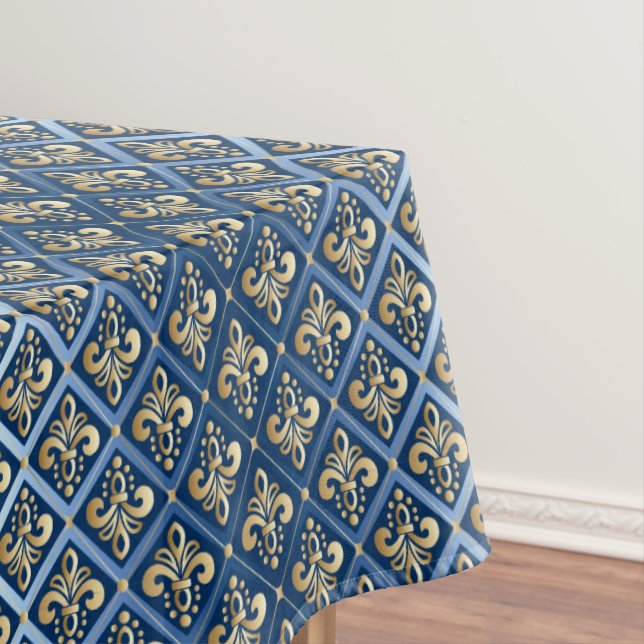 Toalha De Mesa Grande Elegante Fleur De Lis (Posição Original)