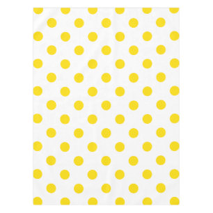 Toalha De Mesa Grandes bolinhas - amarelo dourado no branco
