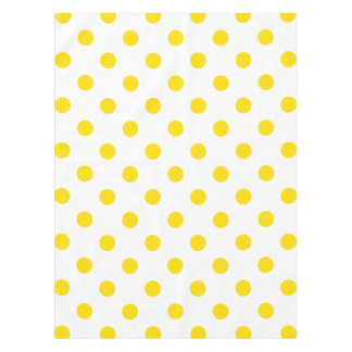 Toalha De Mesa Grandes bolinhas - amarelo dourado no branco