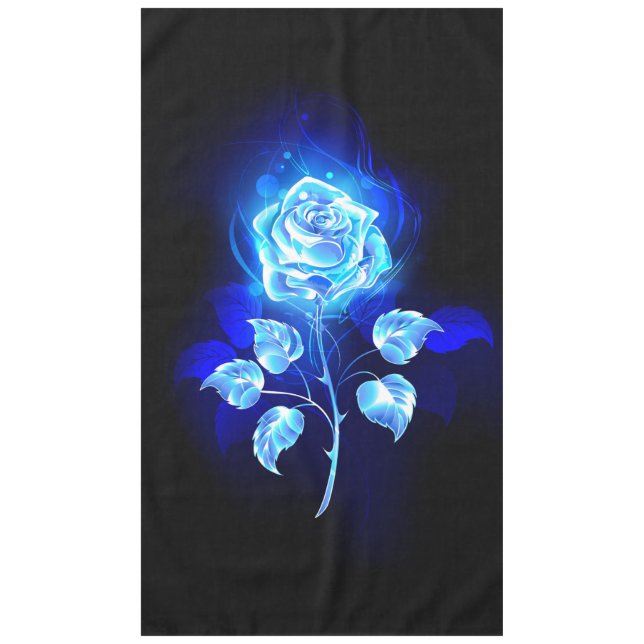 Toalha De Mesa Gravação de Rosa Azul (Frente)