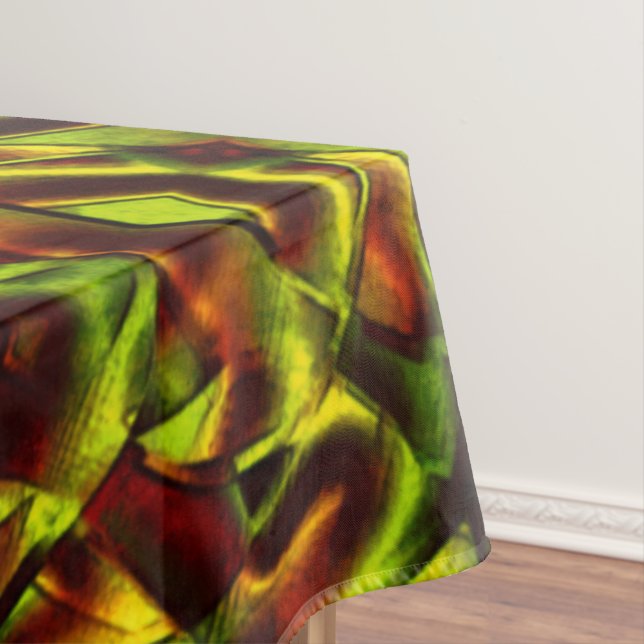 Toalha De Mesa Gravatas deformadas de fitas verdes queimadas (Posição Original)