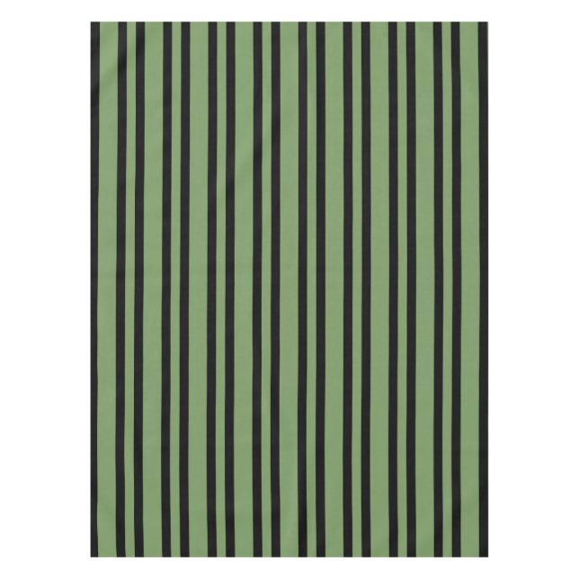 Toalha De Mesa Green Black Stripes Pattern (Frente)