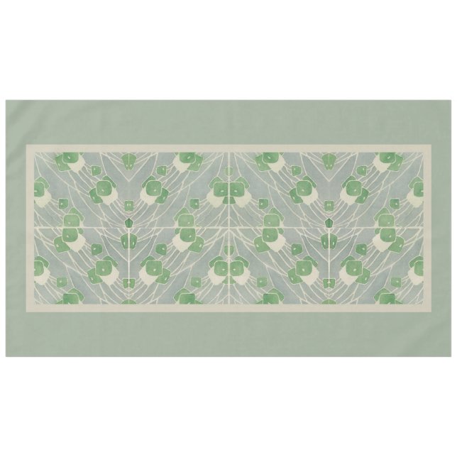 Toalha De Mesa Green Geométrico 1915 Hannah Borger Overbeck (Frente (Horizontal))