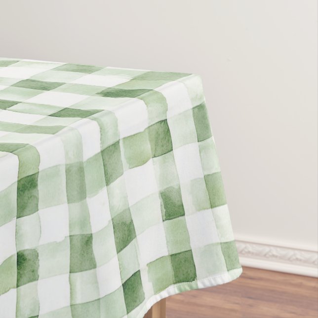 Toalha De Mesa Green White Plaid Stripes (Posição Original)