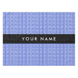Toalha De Mesa Grego Meander Key Blue, Seu Nome, Personalize