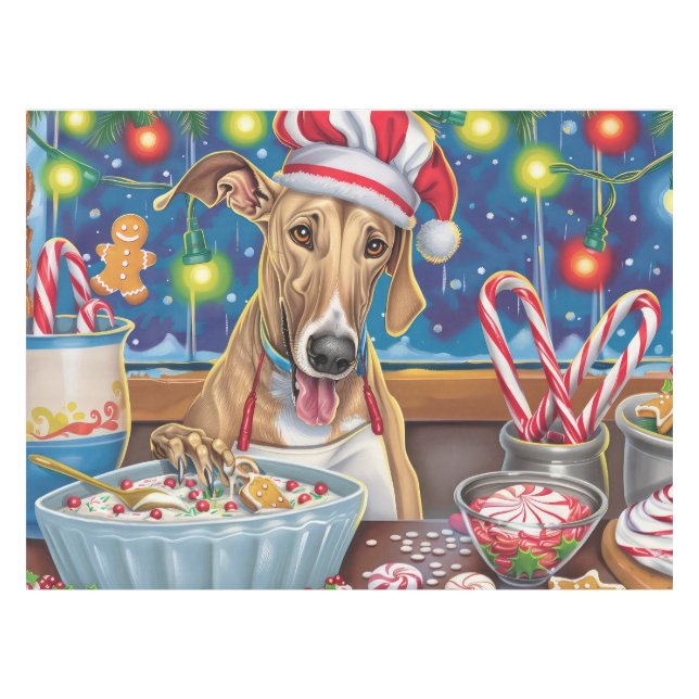 Toalha De Mesa Greyhound Holiday Baking: Natal Festivo (Frente (Horizontal))