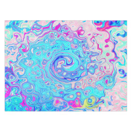 Toalha De Mesa Groovy Abstrato Retro Robin Ovo Blue Swirl