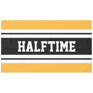 Toalha De Mesa HALFTIME ESPORTE Amarelo Brilhante Stripes Brancas