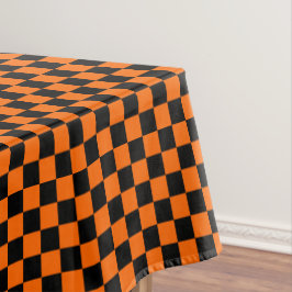 Toalha De Mesa Halloween Black and Orange Checked