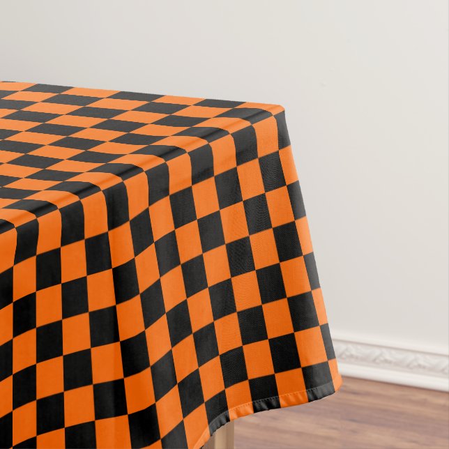 Toalha De Mesa Halloween Black and Orange Checked (Posição Original)