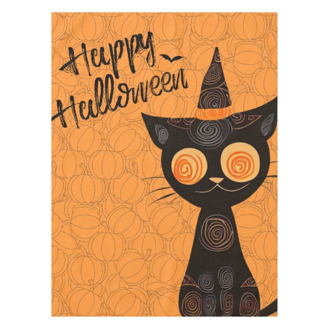 Toalha De Mesa Halloween/gato/abóbora/queda (Frente)