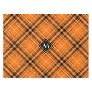 Toalha De Mesa Halloween Orange Tartan