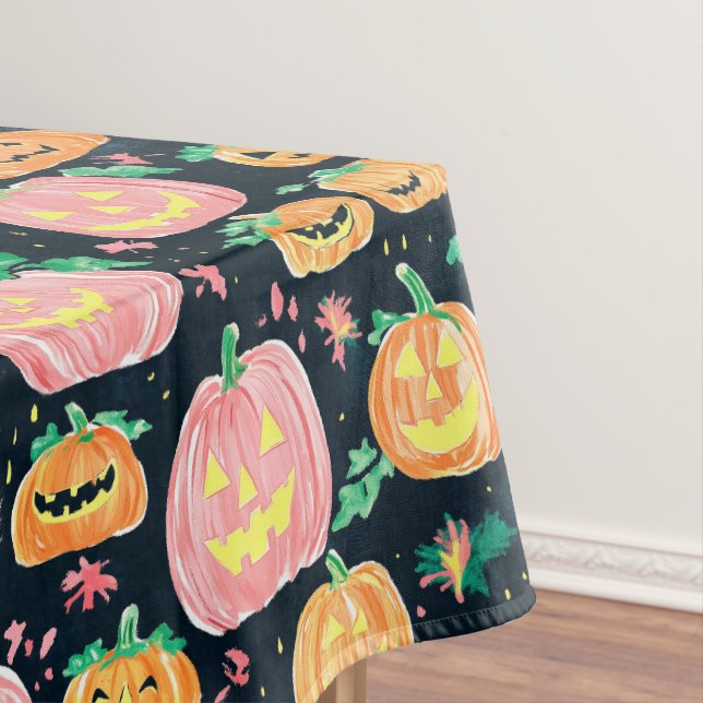 Toalha De Mesa Halloween Preppy Jack-O’-Lanterna (Posição Original)