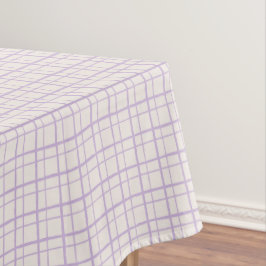 Toalha De Mesa HandDrawn Organic Grid Check Dusty Lilac