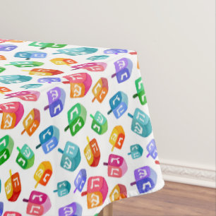 Toalha De Mesa Hanukkah Dreidels Rainbow Watercolor Holiday