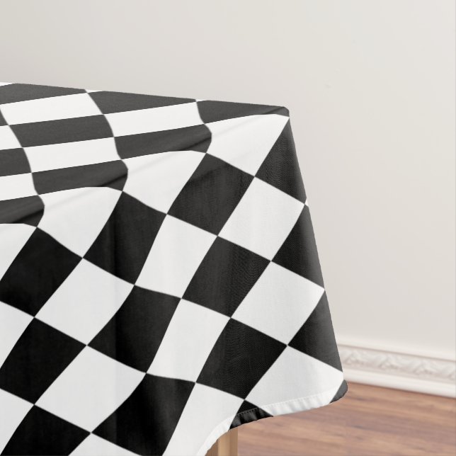 Toalha De Mesa Harlequin preto e branco (Posição Original)