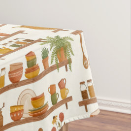 Toalha De Mesa Harvest Pantry Shelves Watercolor Tabletop Charm