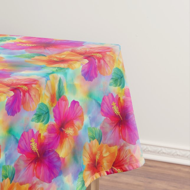 Toalha De Mesa Havaiano Hibiscus Tropical Floral (Posição Original)
