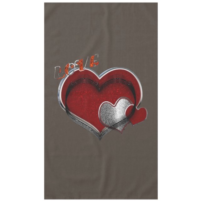 Toalha De Mesa Heart Magic Brown Cotton Tablecloth (Frente)