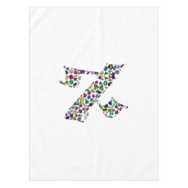 Toalha De Mesa Hebraico - Letra ALEF feita com Gemstones