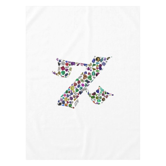 Toalha De Mesa Hebraico - Letra ALEF feita com Gemstones (Frente)