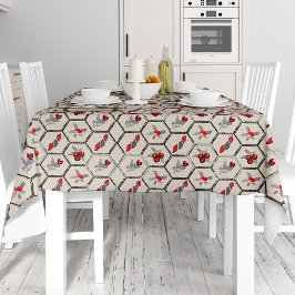Toalha De Mesa Hexágonos y motivos vegetales