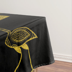 Toalha De Mesa Hieroglyphs e colagem Dourados egípcios dos