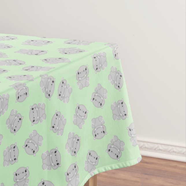 Toalha De Mesa Hippo Festa de aniversário Verde (Posição Original)