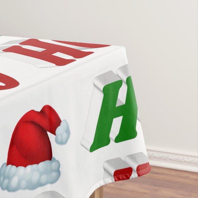 Toalha De Mesa Ho Ho Santa Hat Testemunha vermelha de Natal (Posição Original)