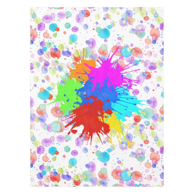 Toalha De Mesa holiES - Splatter multicolor 1 + seu backgr. (Frente)